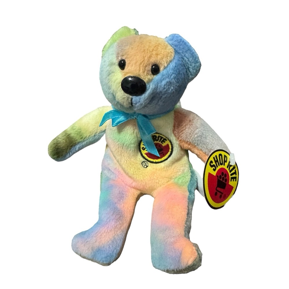 Vintage‎ ShopRite Grocery Tie Dye Scrunchy Bear Plush 1998